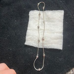 Silver pearled necklace